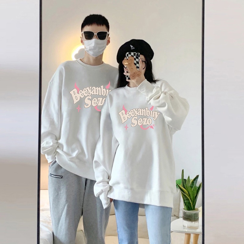 Áo sweater ihkke dáng rộng phong cách retro Mỹ cho nữ