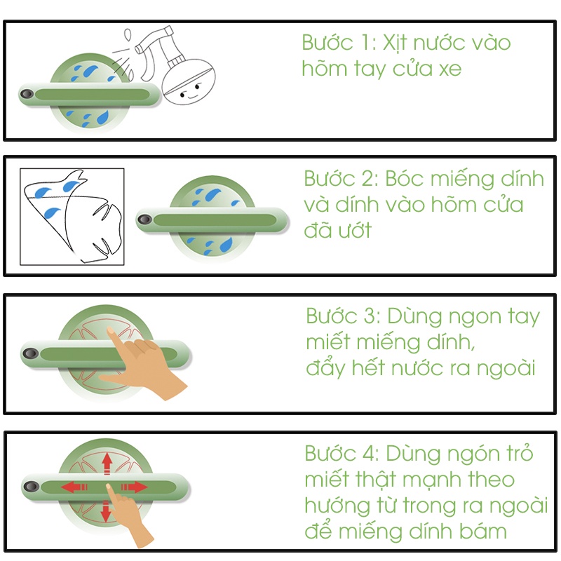 Miếng dán tay nắm cửa ô tô dán chống xước hõm cửa tàng hình, phụ kiện oto Tâm Luân