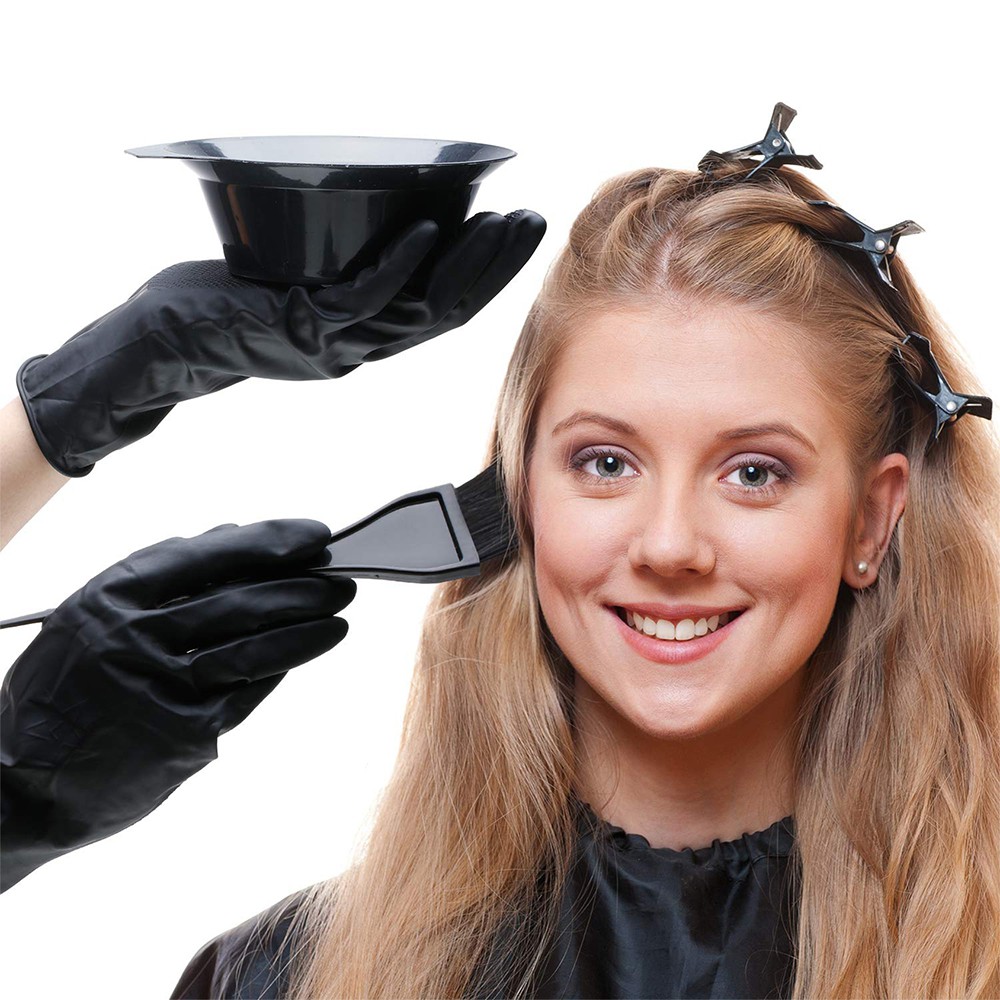Bộ dụng cụ nhuộm tóc làm đẹp tự làm gồm tô trộn bàn chải lược và bịt tai tiện dụng