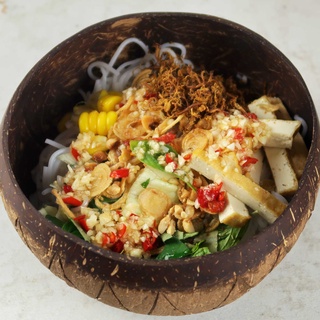[Chuẩn xuất khẩu] Tô/Bát gáo dừa khắc hoa văn Com[ Com Pattern Coconut Bowl]