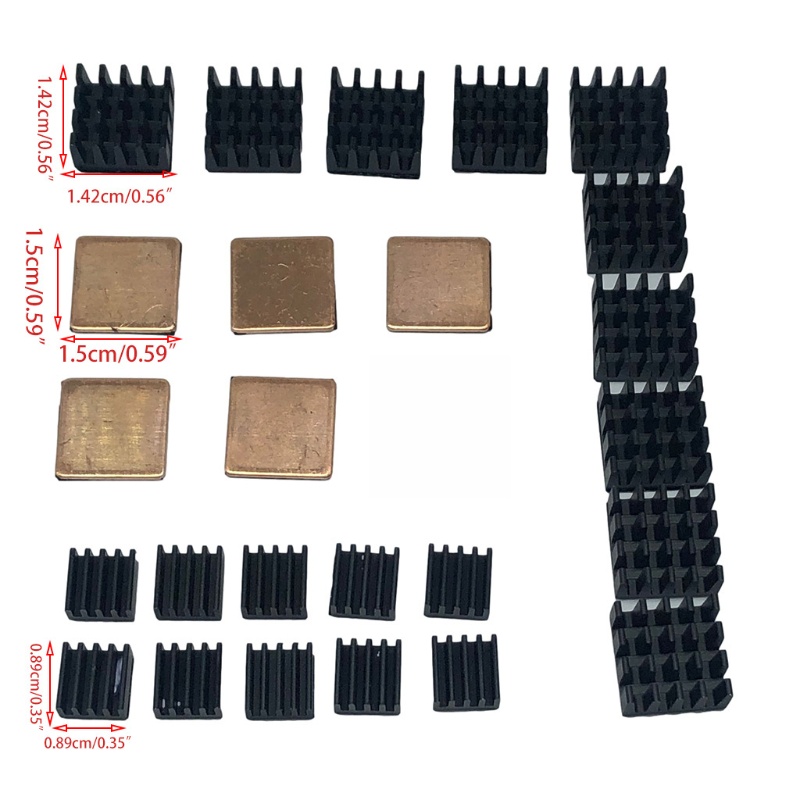 omg 26PCS Raspberry Pi 4 Heatsink Kit with Thermal Conductive Adhesive Tap26