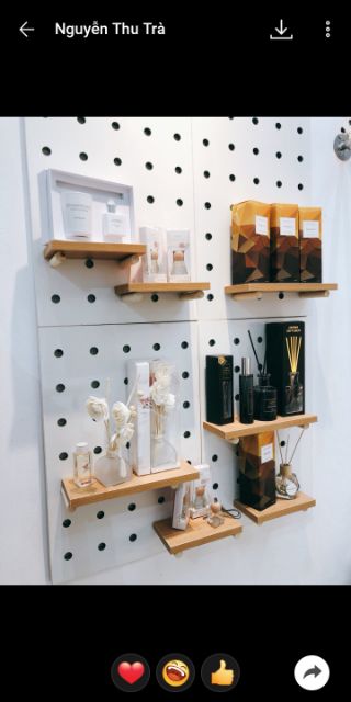 Bảng trang trí pegboard 60*40cm ❤️FREESHIP❤️ bảng gỗ trang trí, bảng chốt trang trí kèm kệ cao cấp NGON DECOR | BigBuy360 - bigbuy360.vn