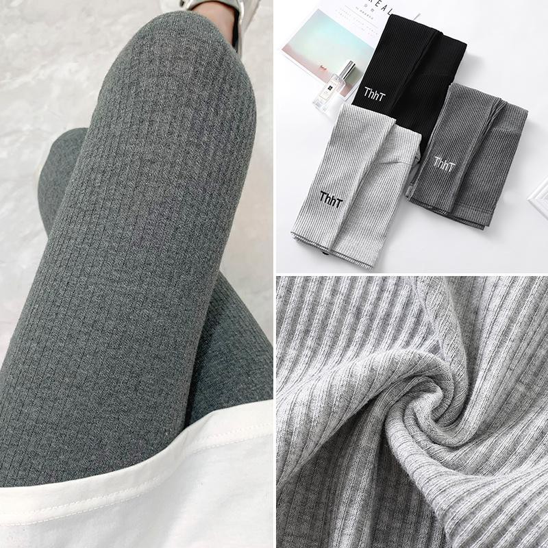 Quần Legging Dài Tới Mắt Cá Chân Thêu Họa Tiết Kẻ Sọc Dọc Cho Phụ Nữ Mang Thai