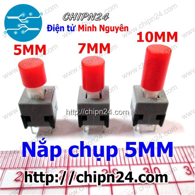 [10 CÁI] Nắp chụp nút nhấn tự giữ cao 5mm