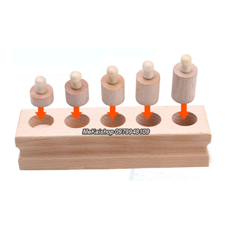 Combo 4 block núm trụ Montessori - Dạy cảm quan cho bé