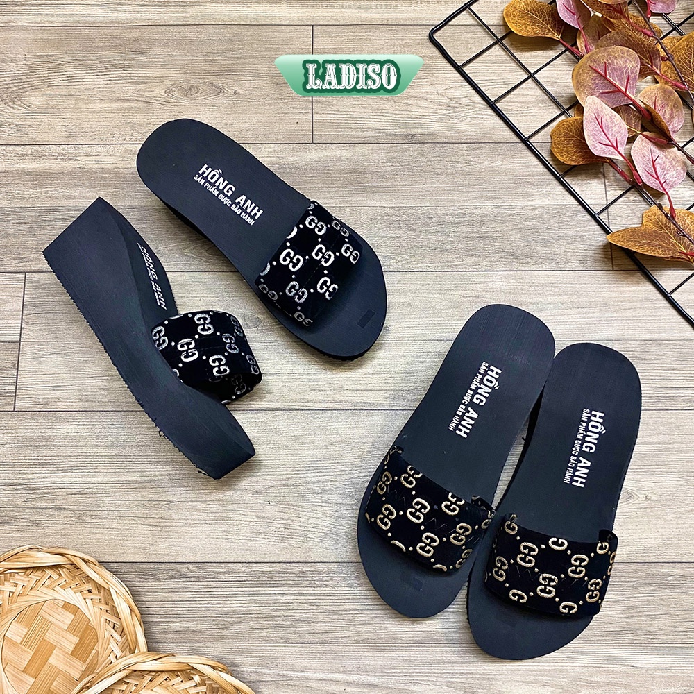 Dép xuồng nữ quai ngang siêu nhẹ xinh xắn cao 7 cm LADISO TT361 TT429