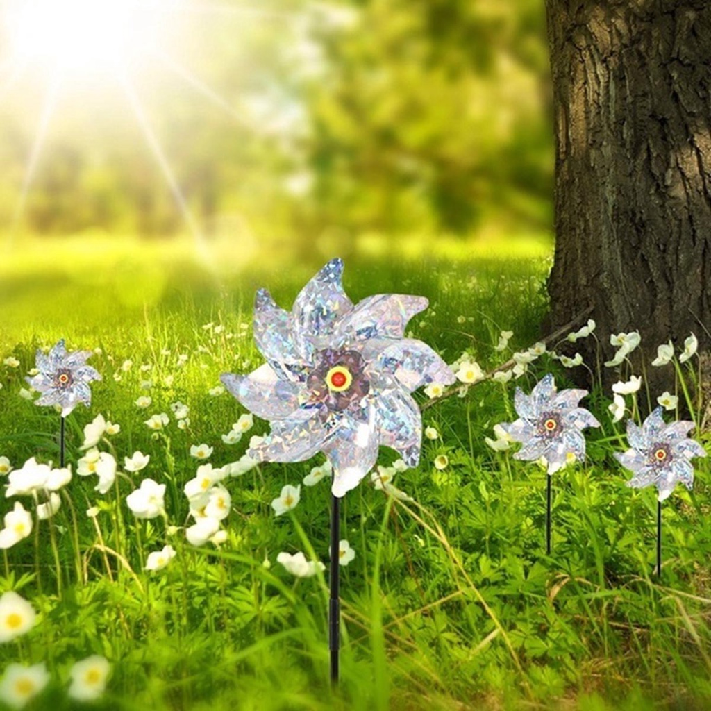 Chong Chóng Gió Đuổi Chim Lấp Lánh Trang Trí Sân Vườn