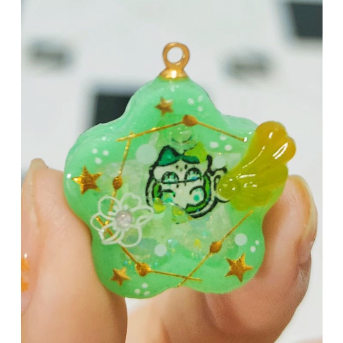 Móc khóa shaker mini: hoa và sao