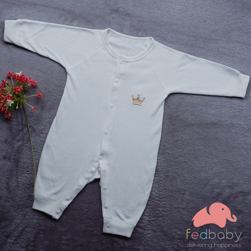 Body dài tay cho bé sơ sinh 100% cotton, 4 mùa - thương hiệu Fedbaby