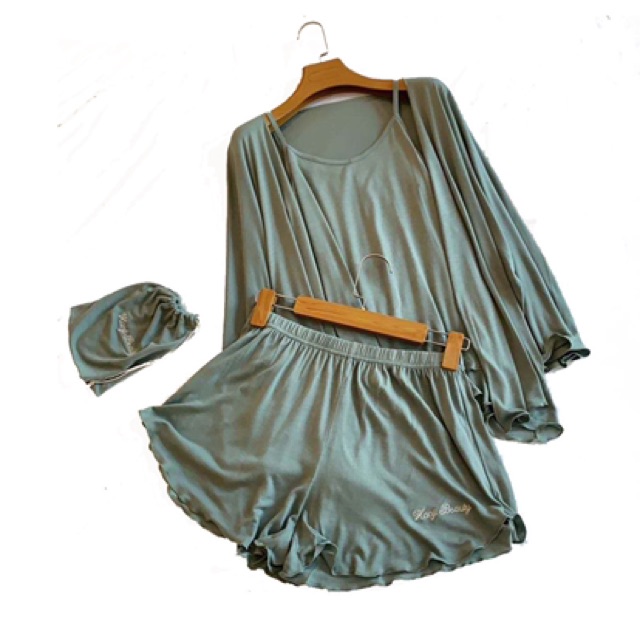 Set đồ mùa hè 4 món 100% cotton mềm co dãn