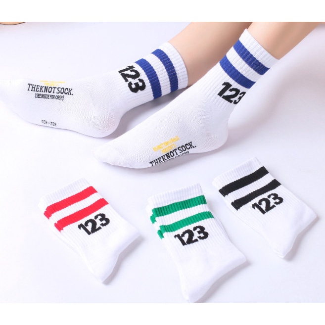 Vớ Tất cổ cao Nam Nữ số 123 phong cách thể thao, đường phố, năng động.