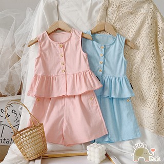 Bộ đồ sát nách cho bé gái kiểu dáng Hàn Quốc _ Vest