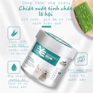 Khăn ướt vệ sinh tai cho chó mèo Khăn lau mắt chó mèo con mắt tai khăn ướt lau mặt thú cưng.