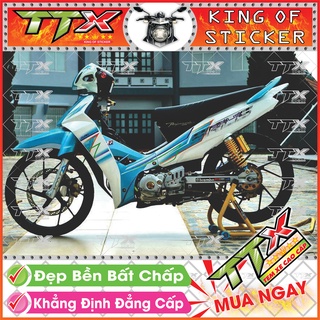 Tem Xe Sirius Xanh Trắng Chỉ Nhỏ - Tem Sirius 110 Trắng Xanh Siêu Đẹp - Mẫu Team Sirius Xanh Trắng (s029-00)