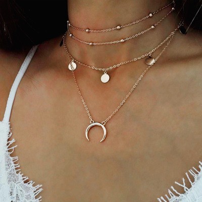 Vòng cổ choker layer bán nguyệt phong cách boho thổ dân - D347 + D360 + D362