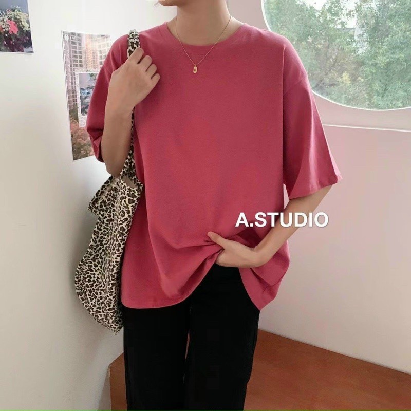 Áo Phông trơn Unisex Astudio, Áo thun nam nữ tay lỡ oversize form rộng TS223 | BigBuy360 - bigbuy360.vn