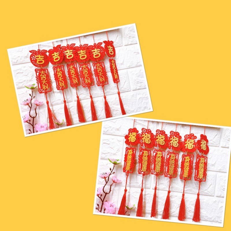 Set 6 liễn tiếng Trung 25 cm trang trí TẾT (Đại cát đại lợi/Sức khoẻ dồi dào)