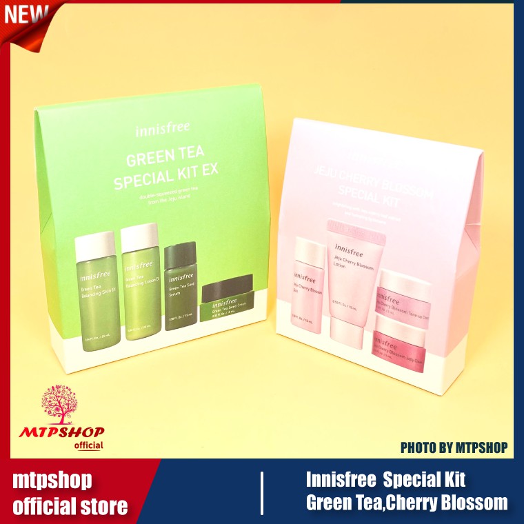 Bộ Kit 4 Món Dưỡng Da Innisfree [Green Tea,Cherry Blossom]