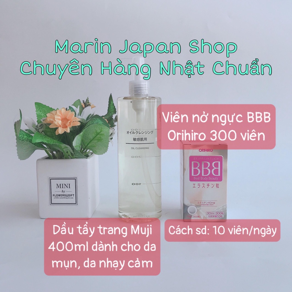 (Hàng Nhật) Dầu tẩy trang Muji 400ml dành cho da mụn và BB nở ngực Nhật Bản
