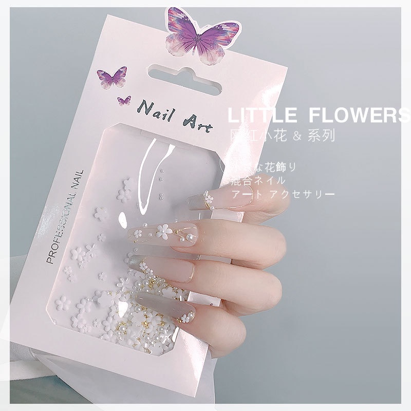 Charm hoa sứ gắn móng, charm hoa nhí nail