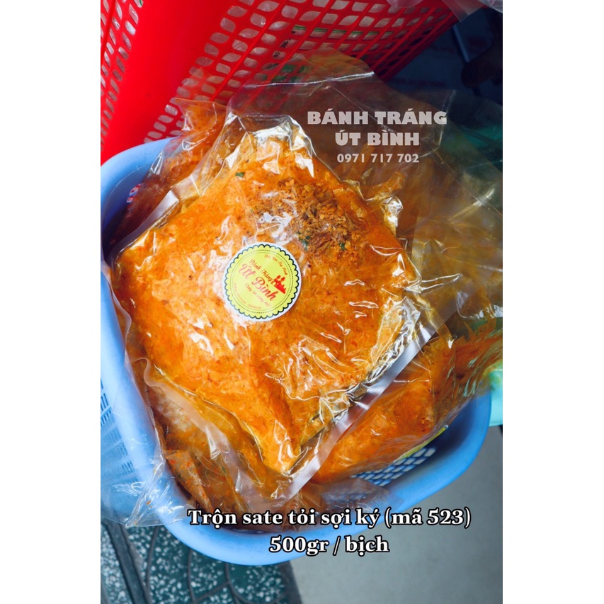 500gr Bánh Tráng Trộn Sate Tỏi Hút Chân Không Út Bình