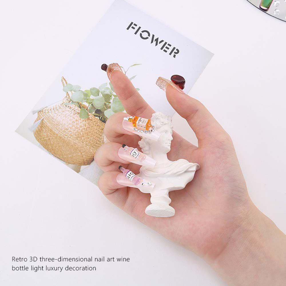 Phụ Kiện Trang Trí Móng Tay Nghệ Thuật Hình Chai Rượu Vang XO Phong Cách INS Mini DIY