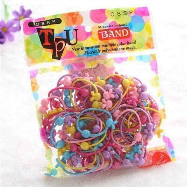 Túi 50 thun buộc tóc cho bé