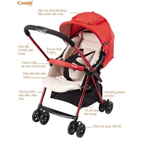 Xe đẩy Combi WellcomFort Cozy WT 200D Red