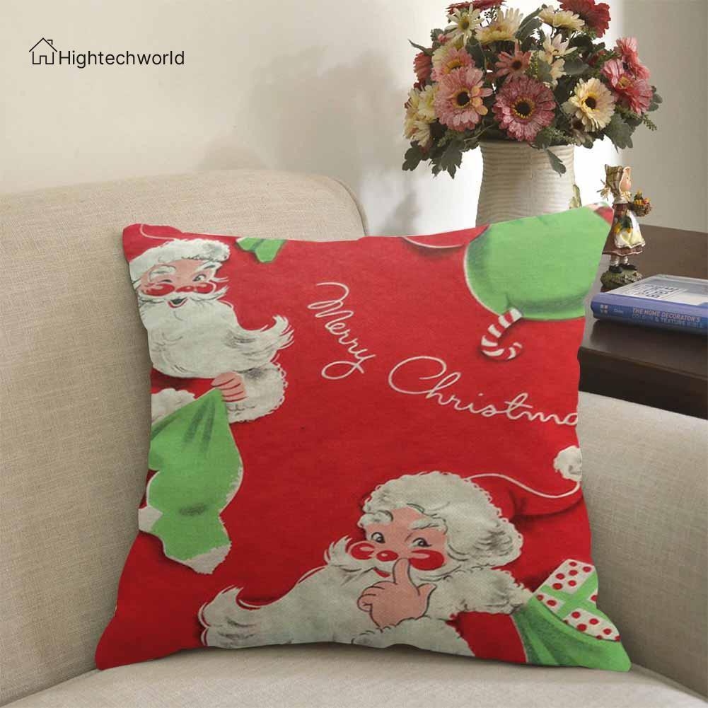 Hightechworld Christmas Xmas Santa Sofa Car Throw Cushion Pillow Cover Case Decor Gift