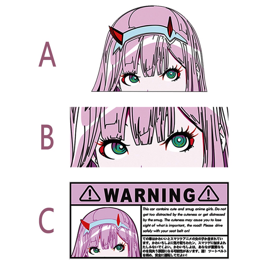 Hai chiều Mắt Nhãn dán Jdm Hồng Cô gái đề can Thùng nhiên liệu ô tô,Kính chắn gió Trang trí Xe máy Hình dán