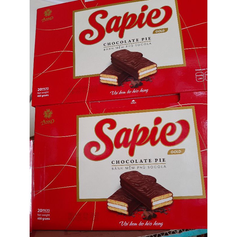 Bánh hộp lốc- bánh mềm phủ Socola Sapie 400g