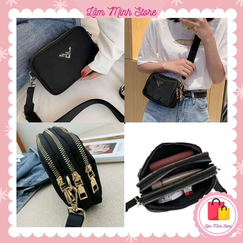 Túi Đeo Chéo Nữ ♥️XẢ KHO♥️ Túi Đeo Vai, Xách Tay Nữ Chất Vải Dù Chống Xước Nhiều Ngăn Thời Trang LM 504
