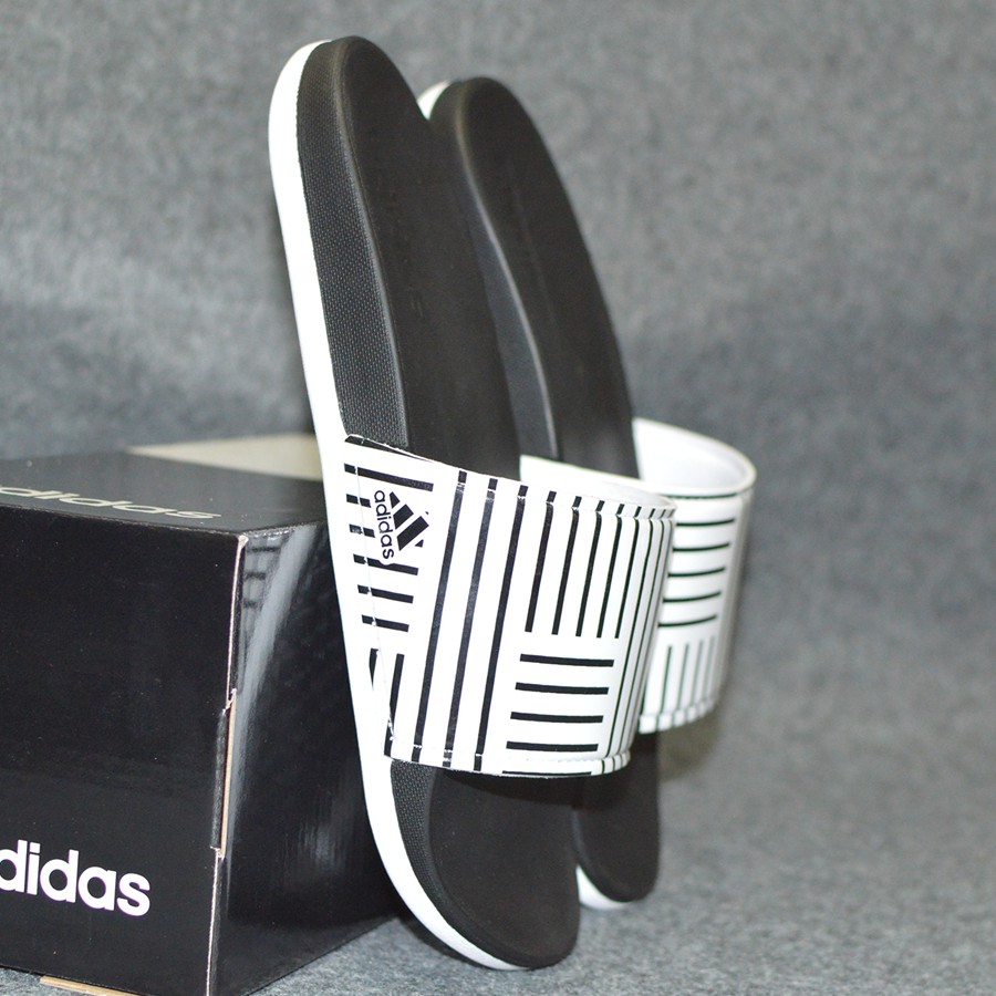 Adidas Cloudfoam Plus Campus Sample 2020 màu đen đế trắng quai đen sọc trắng | BigBuy360 - bigbuy360.vn