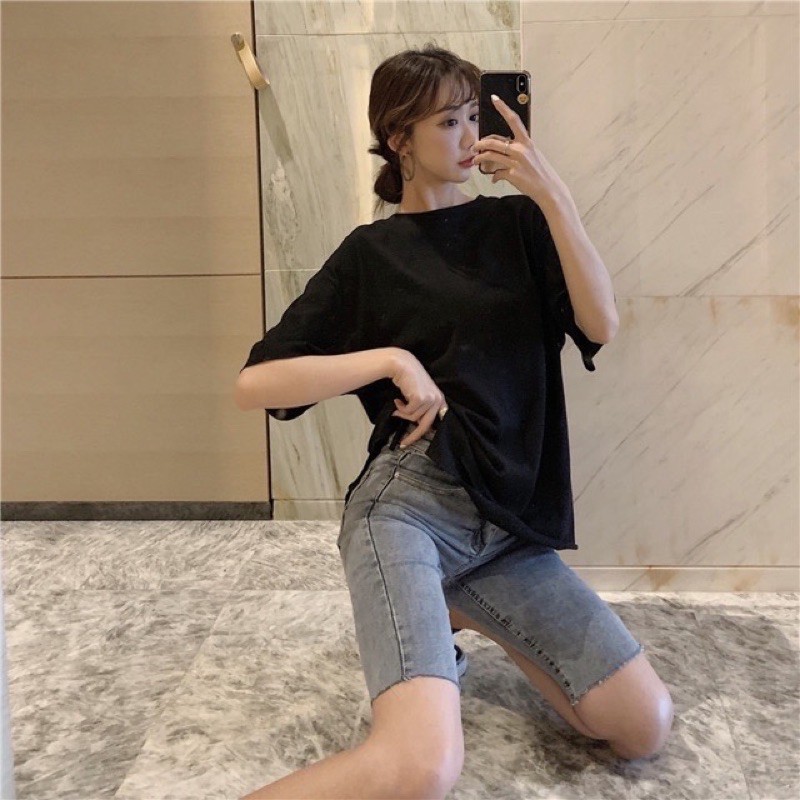 Quần jeans ngố co dãn lưng cao chuẩn form quảng châu kèm ảnh thật