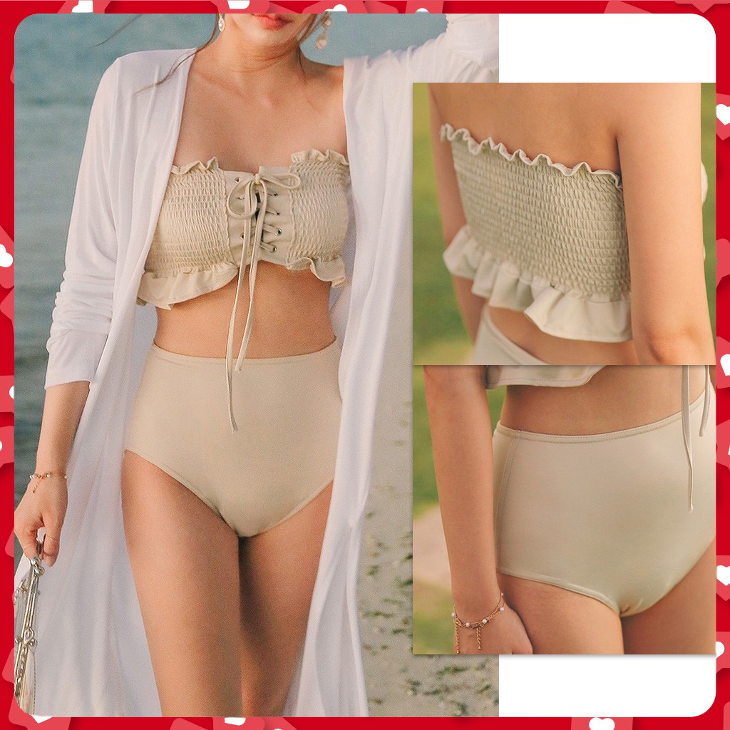 Đồ Bơi Bikini Hai Mảnh Phối Dây Đan Quây Ngực Hàn Quốc Cao Cấp | BigBuy360 - bigbuy360.vn