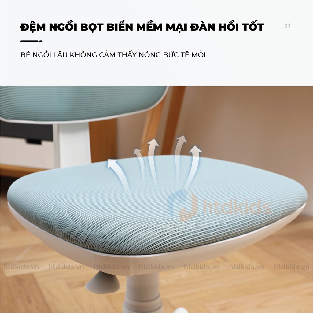 Ghế học sinh tăng giảm chiều cao thông minh theo độ tuổi và sự phát triển của trẻ giúp bé có tư thế ngồi khoa học