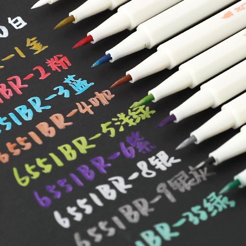 Bút metalic DecorMe soft brush sign pen ánh kim viết tiêu đề trang trí sổ tay SJ