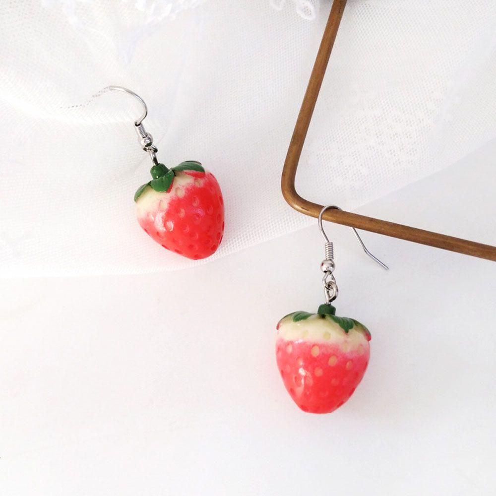 1 Khuyên Tai Thả Dâu Tây Sống Động Ngọt Ngào Cho Nữ