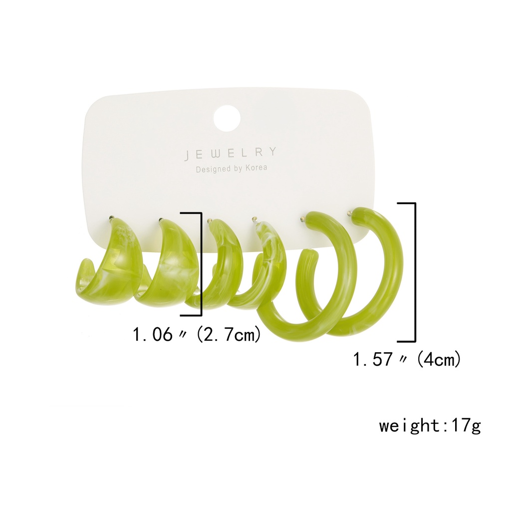 Bộ 6 khuyên tai RINHOO nhựa thời trang thanh lịch dành cho nữ