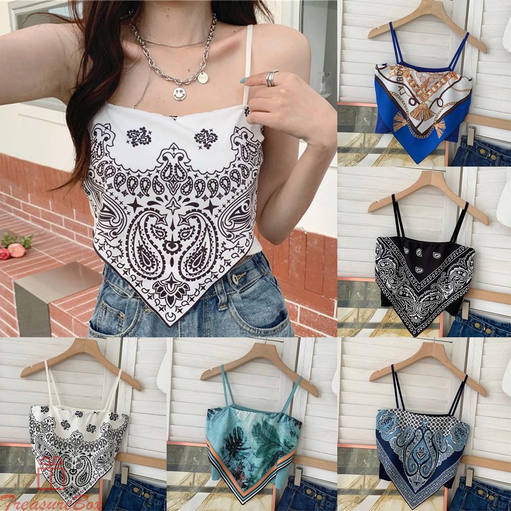 Áo Croptop Sát Nách Chất Satin Thiết Kế Cột Dây Sau Lưng Quyến Rũ