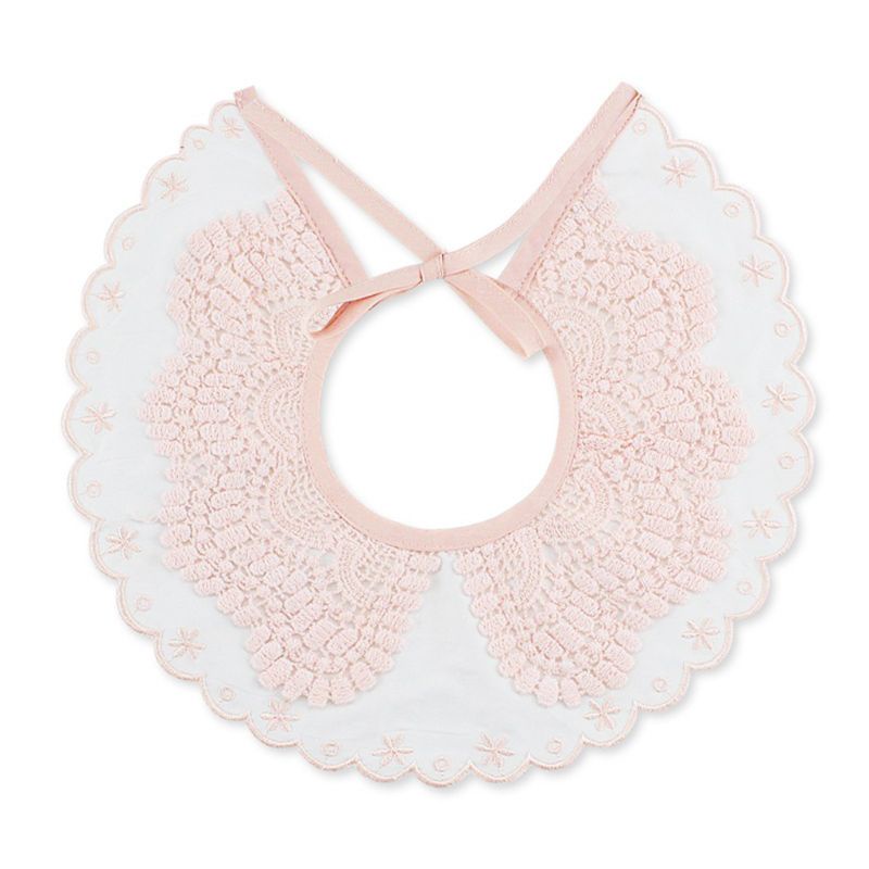 Yếm Ăn Vải Ren Hoa Hình Tròn Toàn Diện Dành Cho Bé