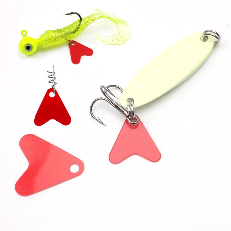 Set 100 Mồi Giả Nhử Cá Bằng Nhựa Đính Kim Sa Màu Đỏ