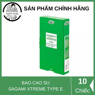 Bao Cao Su SAGAMI XTREME TYPE E GREEN - Hộp 10 Cái -  Siêu Mỏng, Có Gân Gai, Một Lần Thắt - Nhập Khẩu Nhật [Chính Hãng]