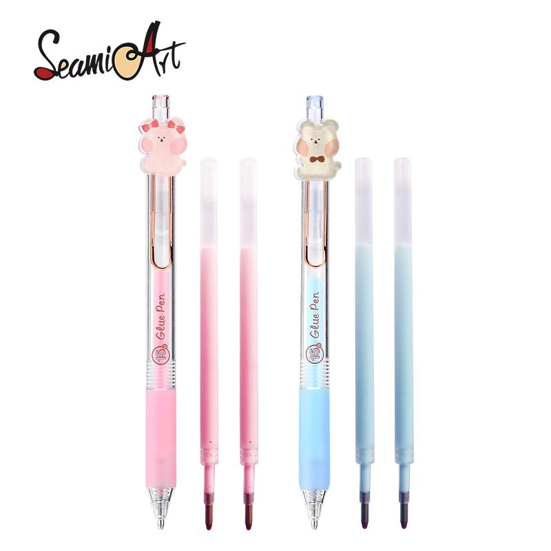 Bút keo dán washi SeamiArt dạng nhấn có thể đổ đầy lại thiết kế đáng yêu