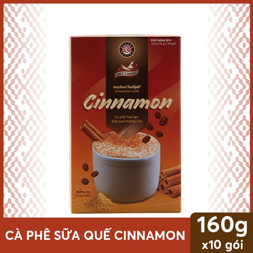 Cà Phê Hoà Tan Sữa Quế - Instant Delight Cinnamon - 160g - Rexsun