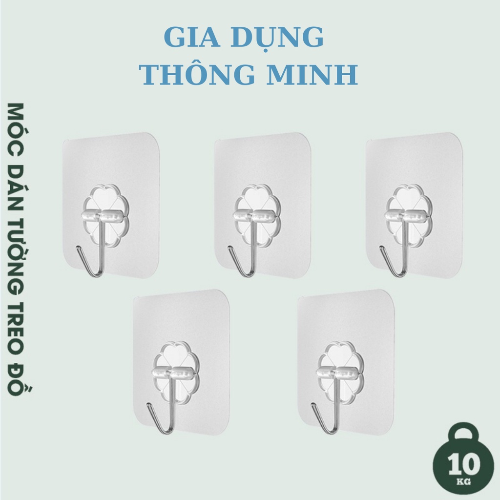 Combo 10 Móc Dính Treo Tường Siêu Dính - móc dán tường treo đồ trong suốt ^^