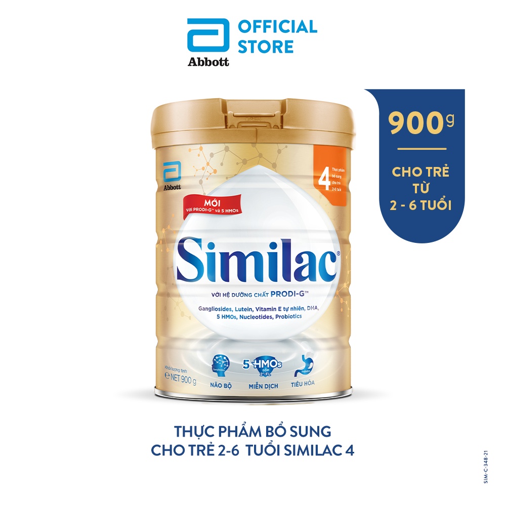 [Mã FMCGHOT -10% đơn 400K] Sữa bột Similac 4 900g/lon Dinh Dưỡng 5G Mới