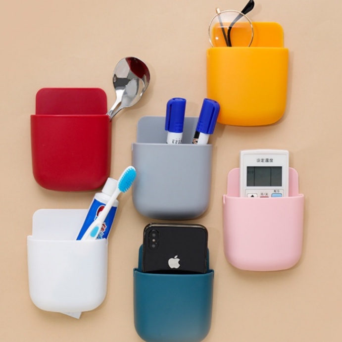 Khay Cắm Bút Viết, Điện Thoại, Điều Khiển Vật Dụng Đa Năng Dán Tường Dán Bàn Làm Việc Tiện Lợi H065
