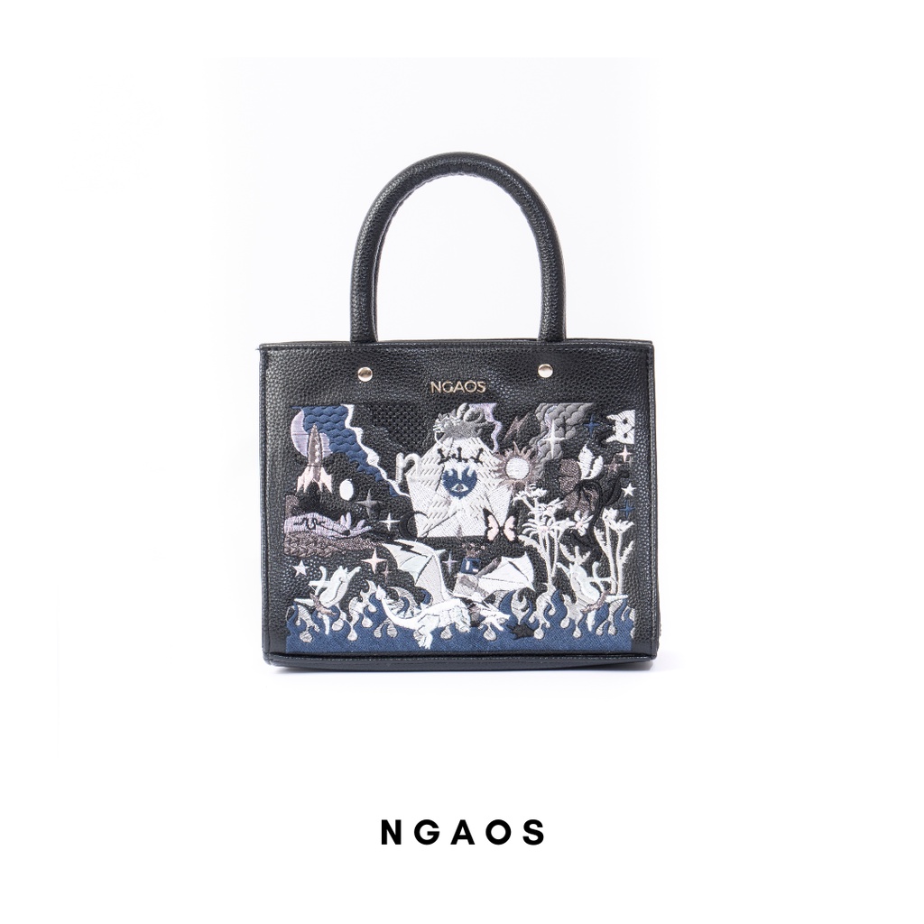 Túi xách NGAOS The Book Bag Black - Medium Size