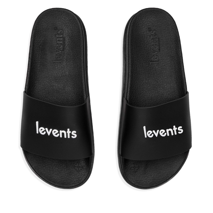 [Mã SKAMFSW175 giảm 10K đơn 50K] Dép LEVENTS® Form Chữ Nhỏ ESSENTIAL SLIPPER/ BLACK (LEVENTS Chính Hãng)